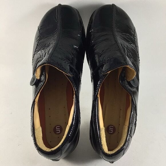 Clarks unstructured unloop womens shoes patent leather loafers black size 7.5 W - Picture 5 of 8